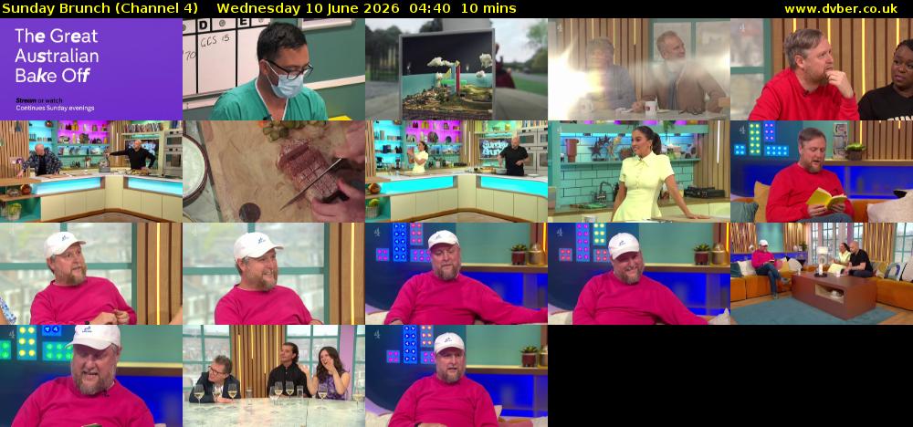 Sunday Brunch (Channel 4) Wednesday 10 June 2026 04:40 - 04:50