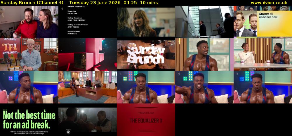 Sunday Brunch (Channel 4) Tuesday 23 June 2026 04:25 - 04:35