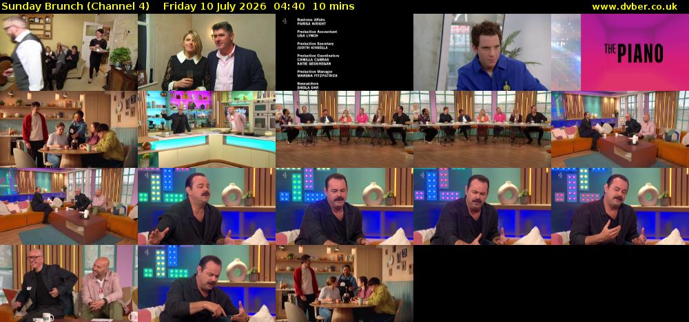 Sunday Brunch (Channel 4) Friday 10 July 2026 04:40 - 04:50