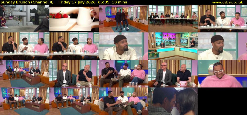 Sunday Brunch (Channel 4) Friday 17 July 2026 05:35 - 05:45
