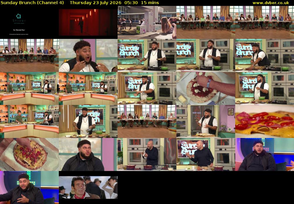 Sunday Brunch (Channel 4) Thursday 23 July 2026 05:30 - 05:45
