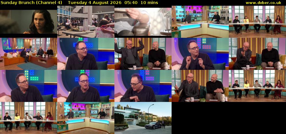 Sunday Brunch (Channel 4) Tuesday 4 August 2026 05:40 - 05:50