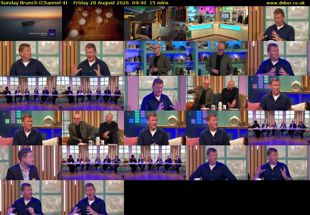 Sunday Brunch (Channel 4) Friday 28 August 2026 04:40 - 04:55