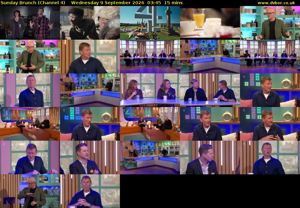 Sunday Brunch (Channel 4) Wednesday 9 September 2026 03:45 - 04:00