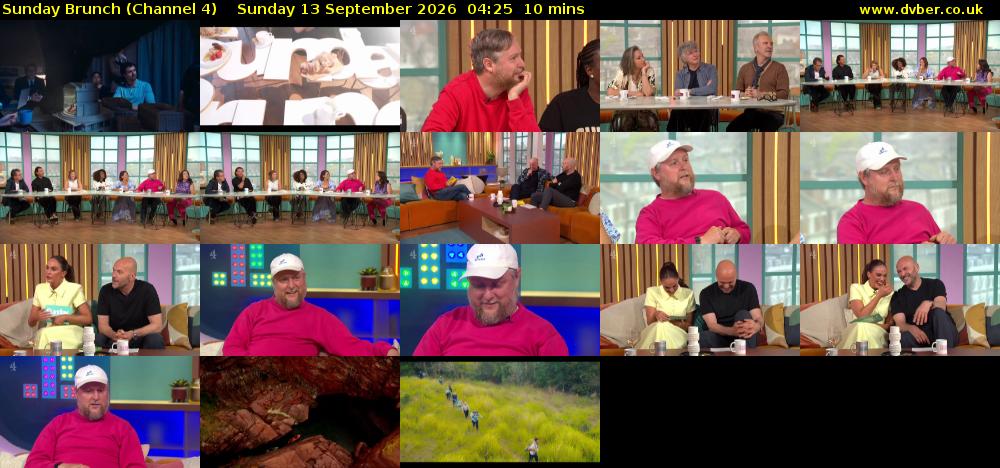 Sunday Brunch (Channel 4) Sunday 13 September 2026 04:25 - 04:35