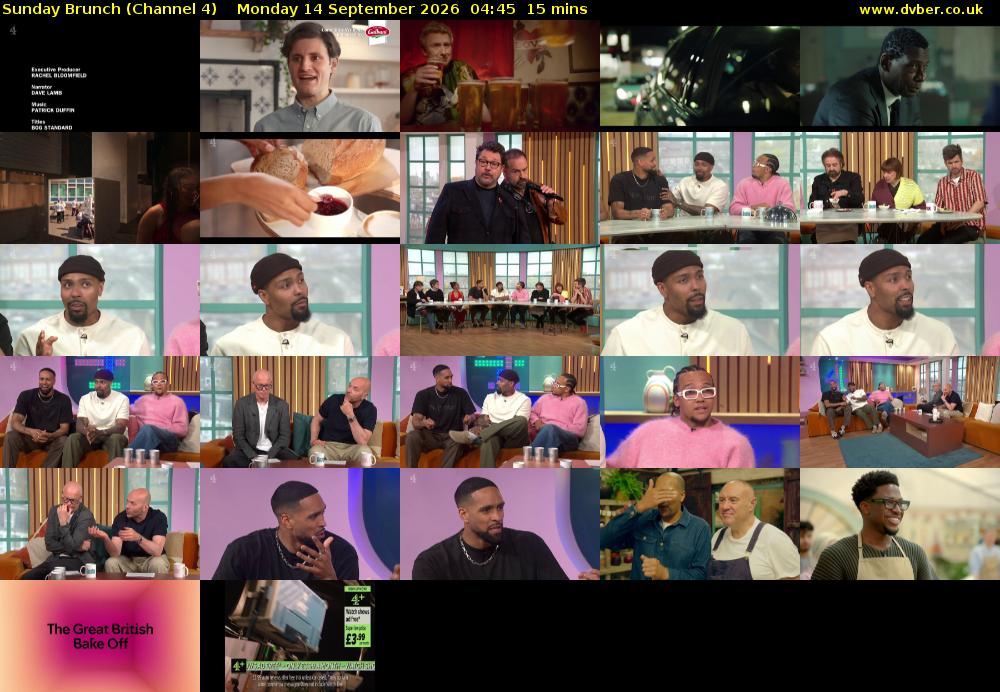 Sunday Brunch (Channel 4) Monday 14 September 2026 04:45 - 05:00
