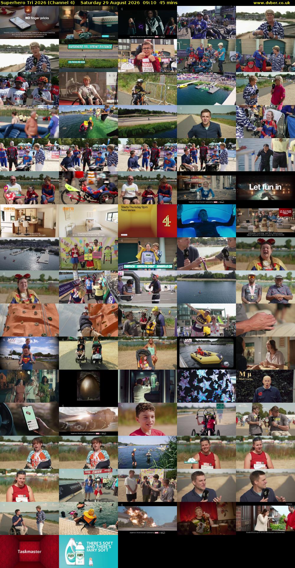 Superhero Tri 2026 (Channel 4) Saturday 29 August 2026 09:10 - 09:55