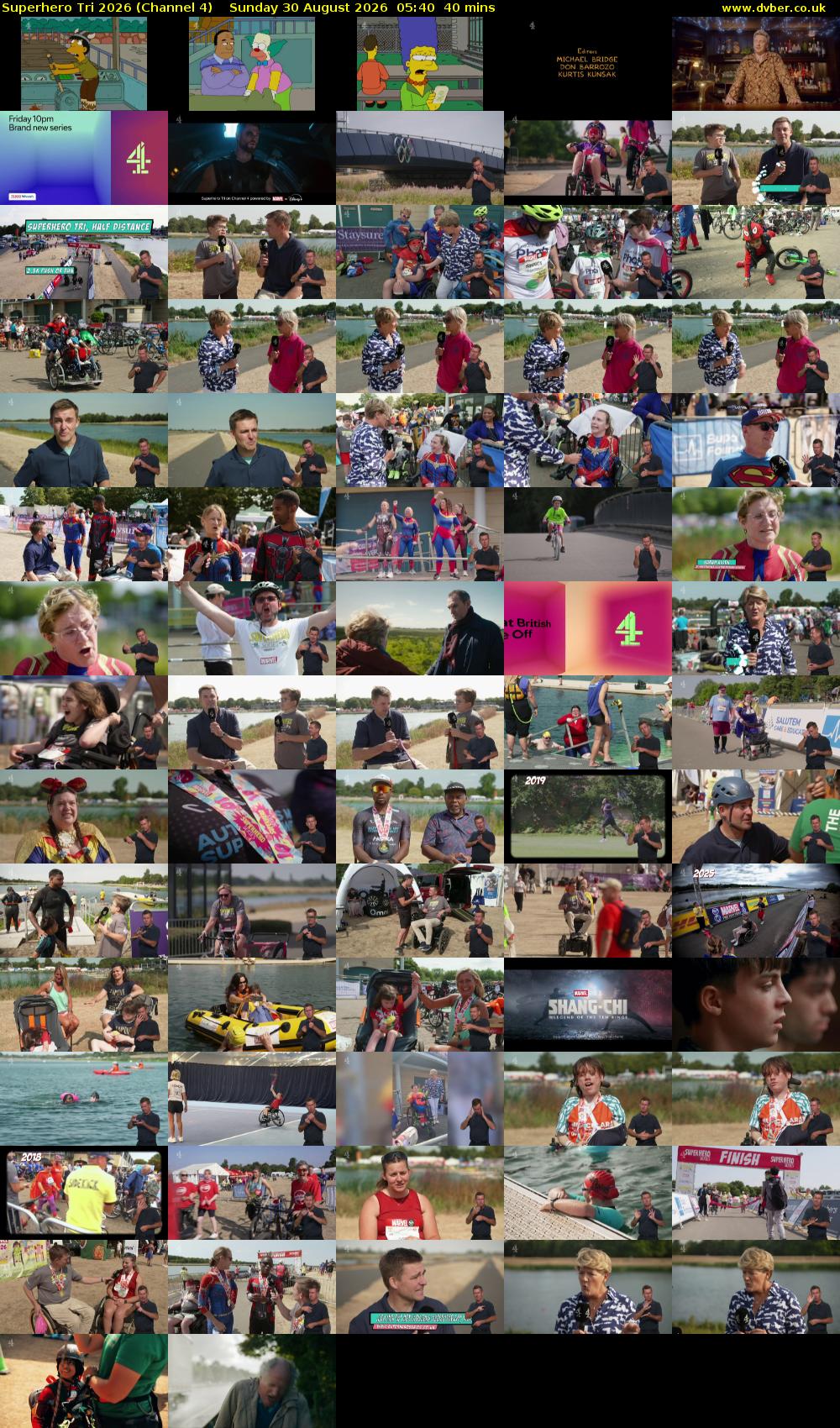 Superhero Tri 2026 (Channel 4) Sunday 30 August 2026 05:40 - 06:20