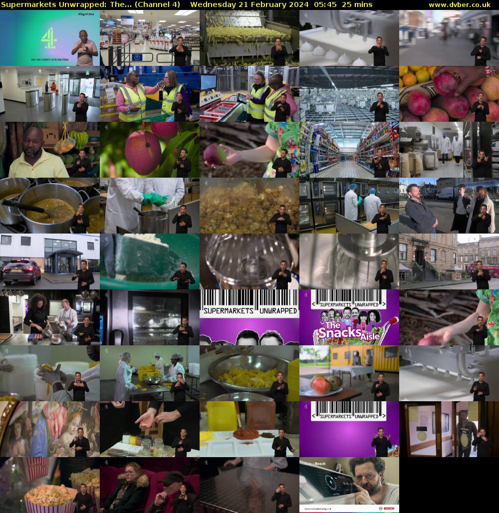 Supermarkets Unwrapped: The... (Channel 4) Wednesday 21 February 2024 05:45 - 06:10