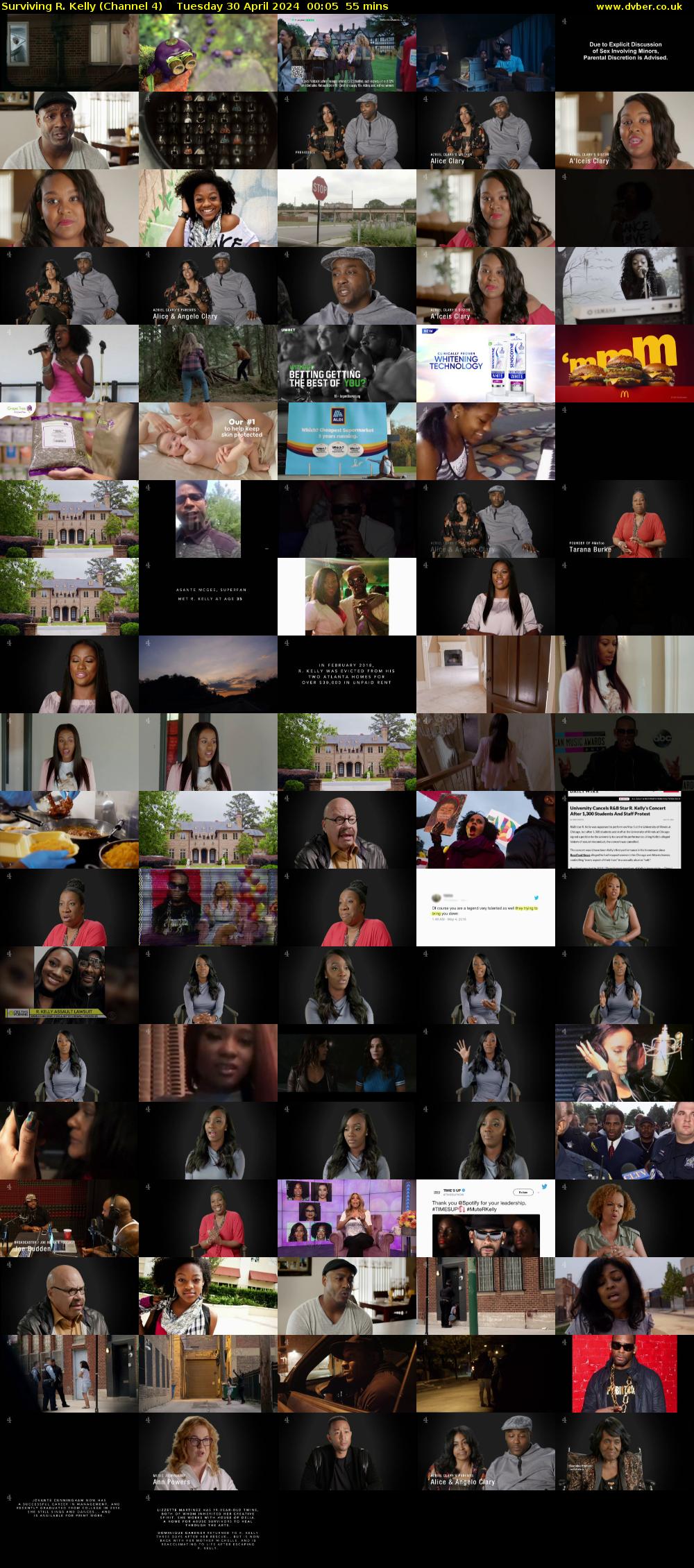 Surviving R. Kelly (Channel 4) Tuesday 30 April 2024 00:05 - 01:00