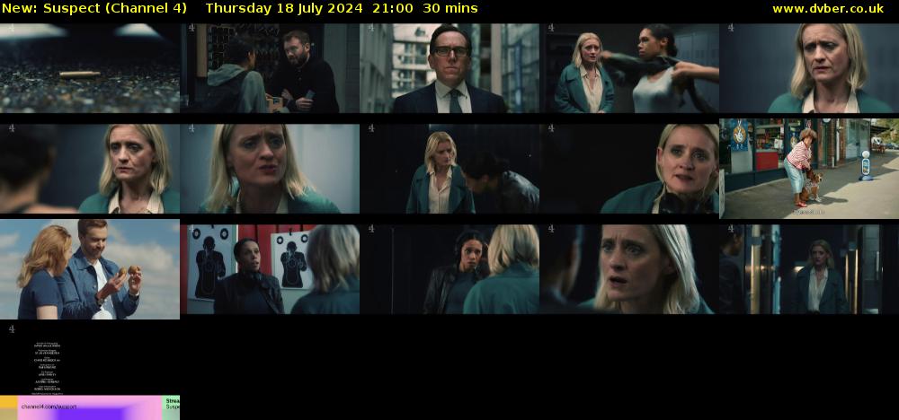 Suspect (Channel 4) Thursday 18 July 2024 21:00 - 21:30