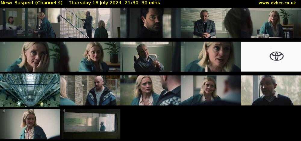 Suspect (Channel 4) Thursday 18 July 2024 21:30 - 22:00