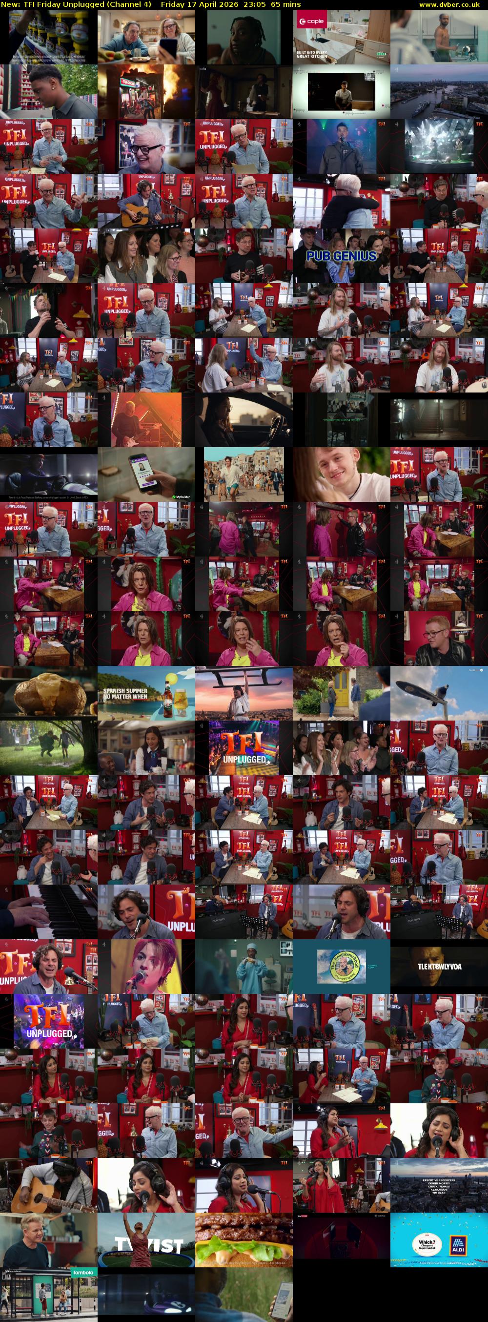 TFI Friday Unplugged (Channel 4) Friday 17 April 2026 23:05 - 00:10