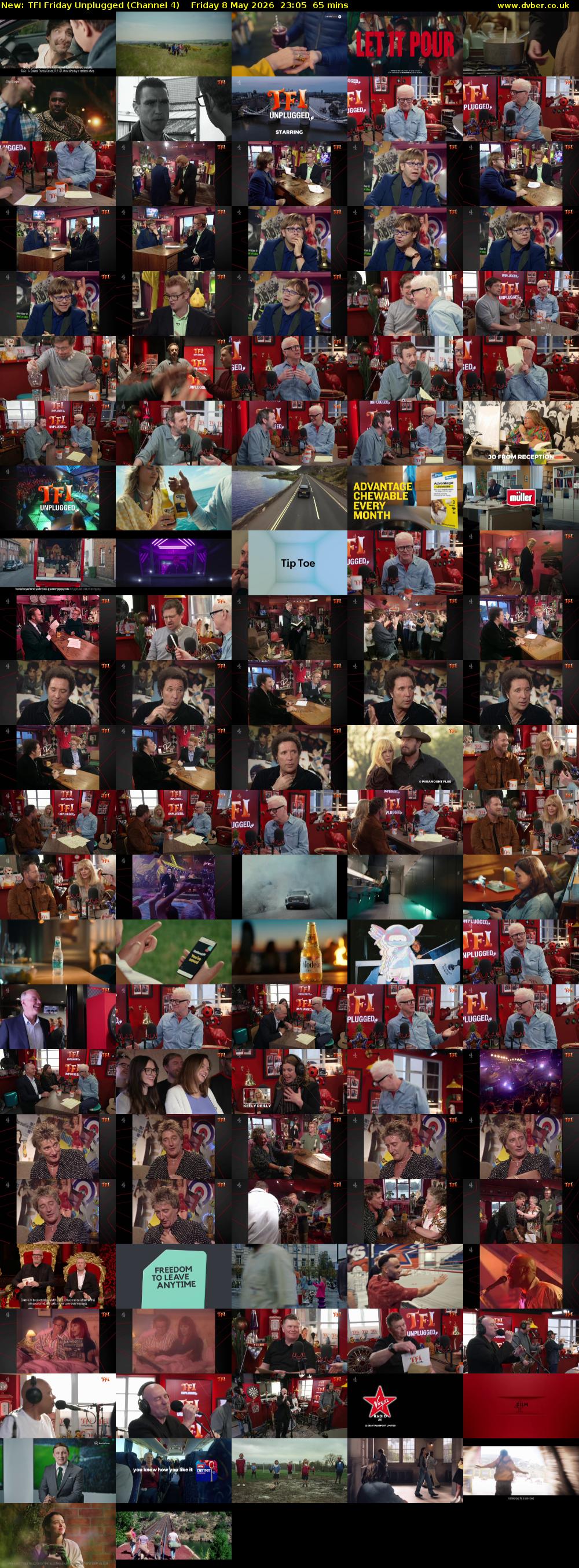 TFI Friday Unplugged (Channel 4) Friday 8 May 2026 23:05 - 00:10