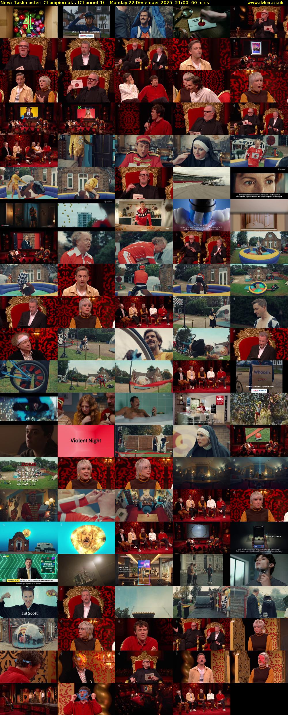 Taskmaster: Champion of... (Channel 4) Monday 22 December 2025 21:00 - 22:00
