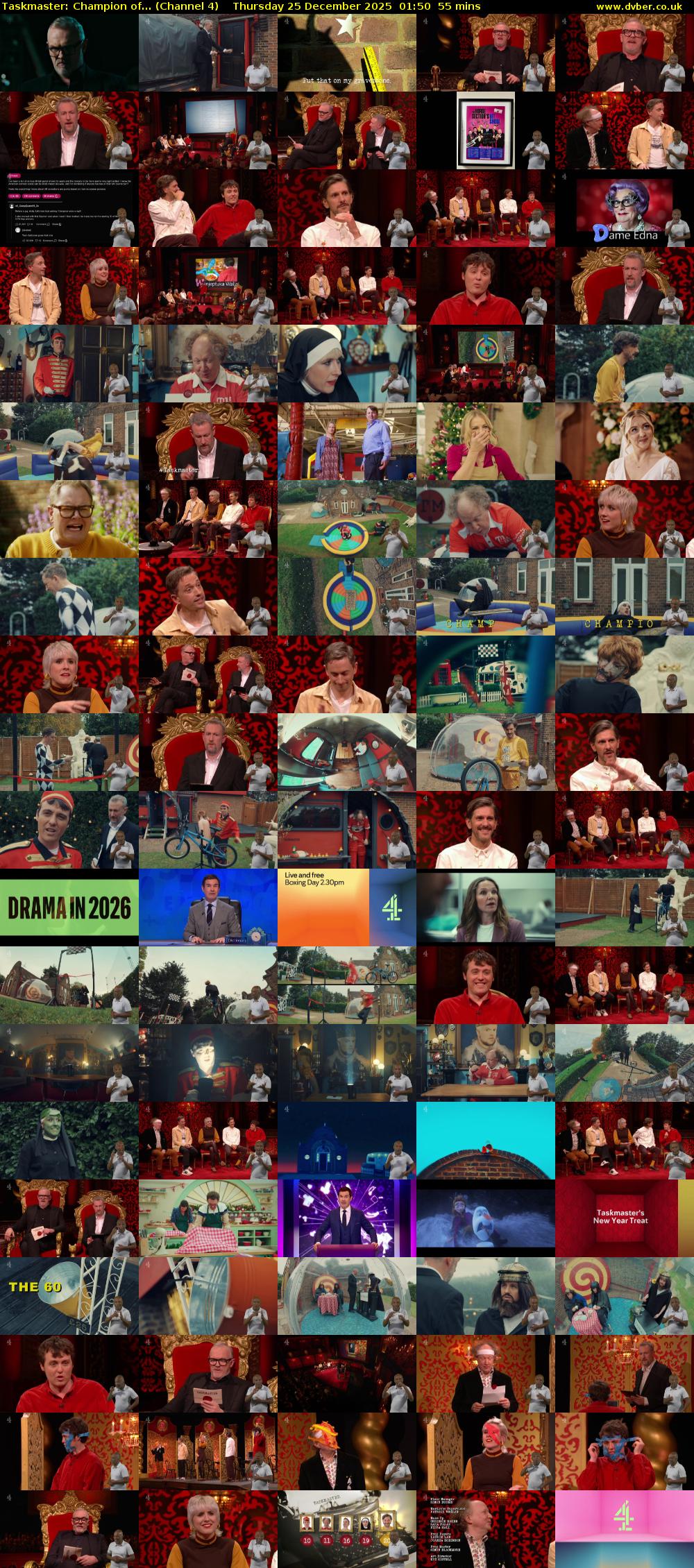 Taskmaster: Champion of... (Channel 4) Thursday 25 December 2025 01:50 - 02:45