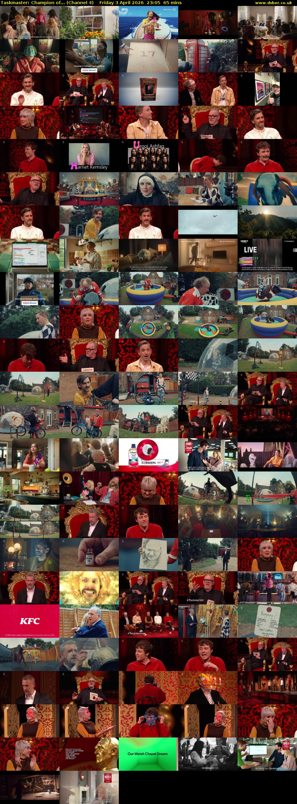 Taskmaster: Champion of... (Channel 4) Friday 3 April 2026 23:05 - 00:10