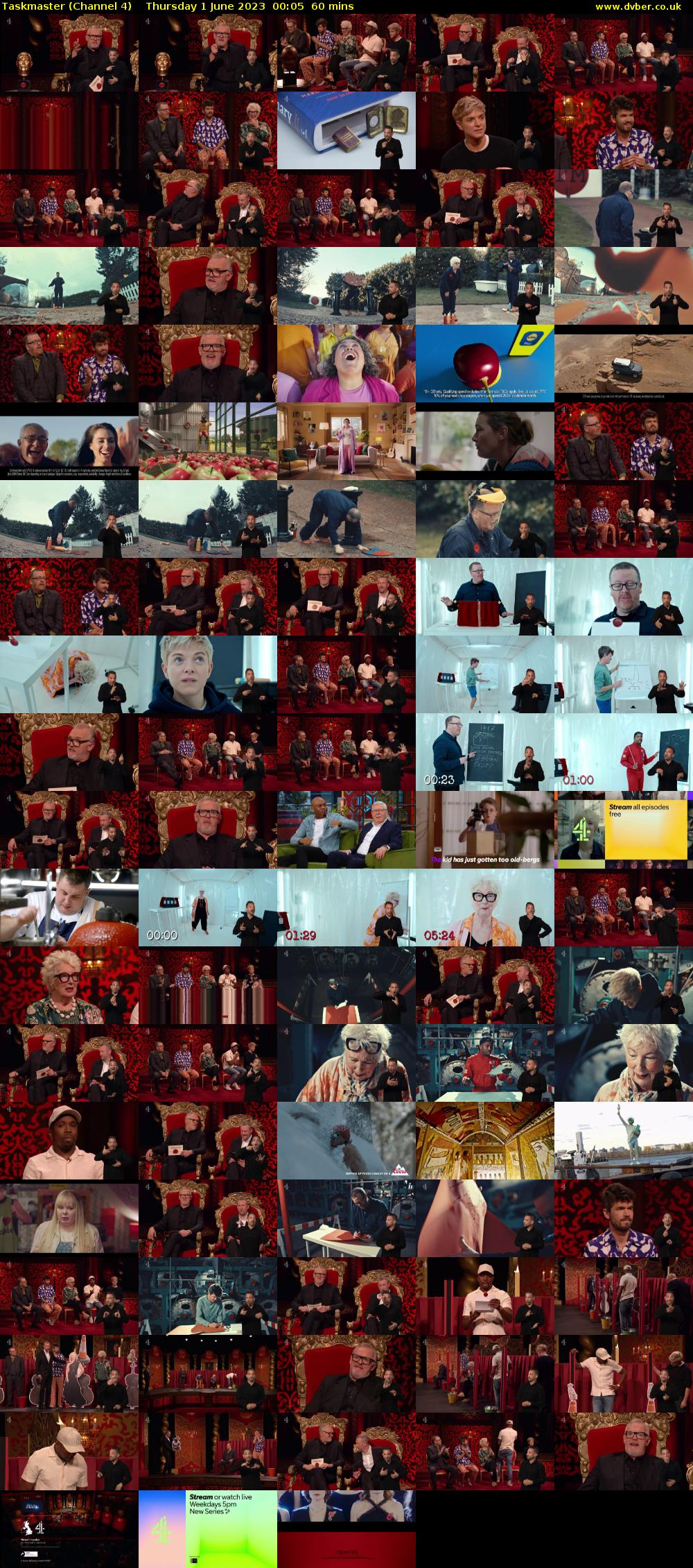 Taskmaster (Channel 4) Thursday 1 June 2023 00:05 - 01:05