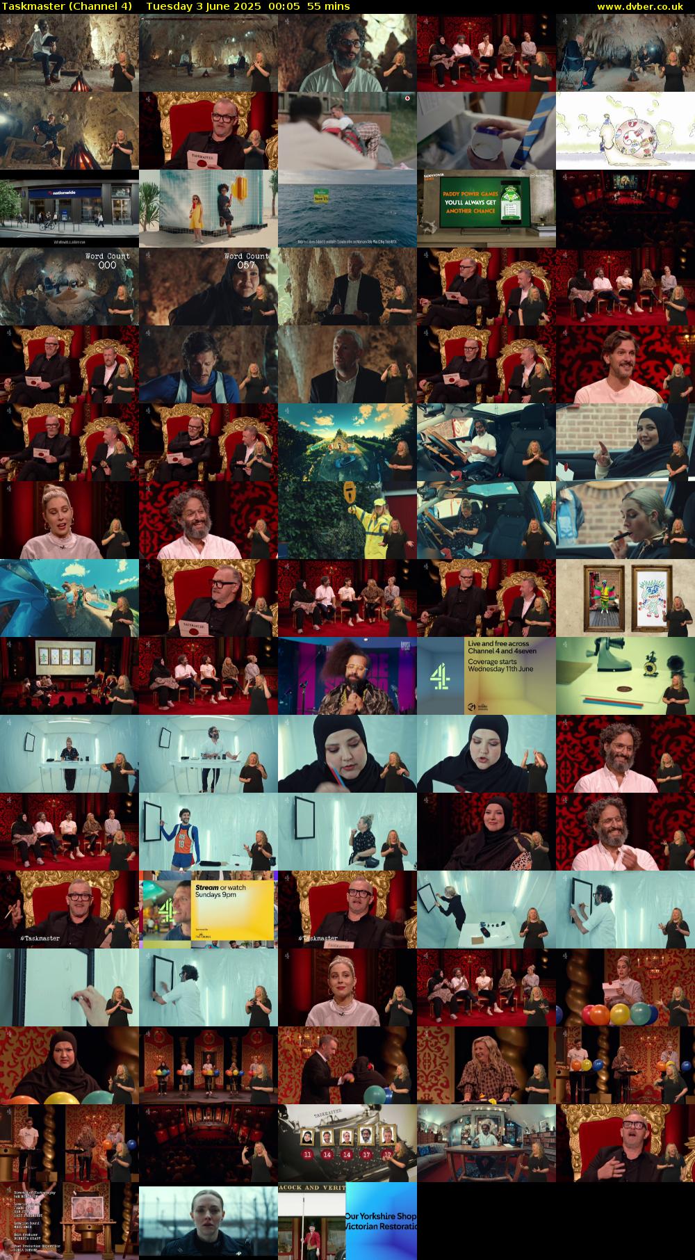 Taskmaster (Channel 4) Tuesday 3 June 2025 00:05 - 01:00