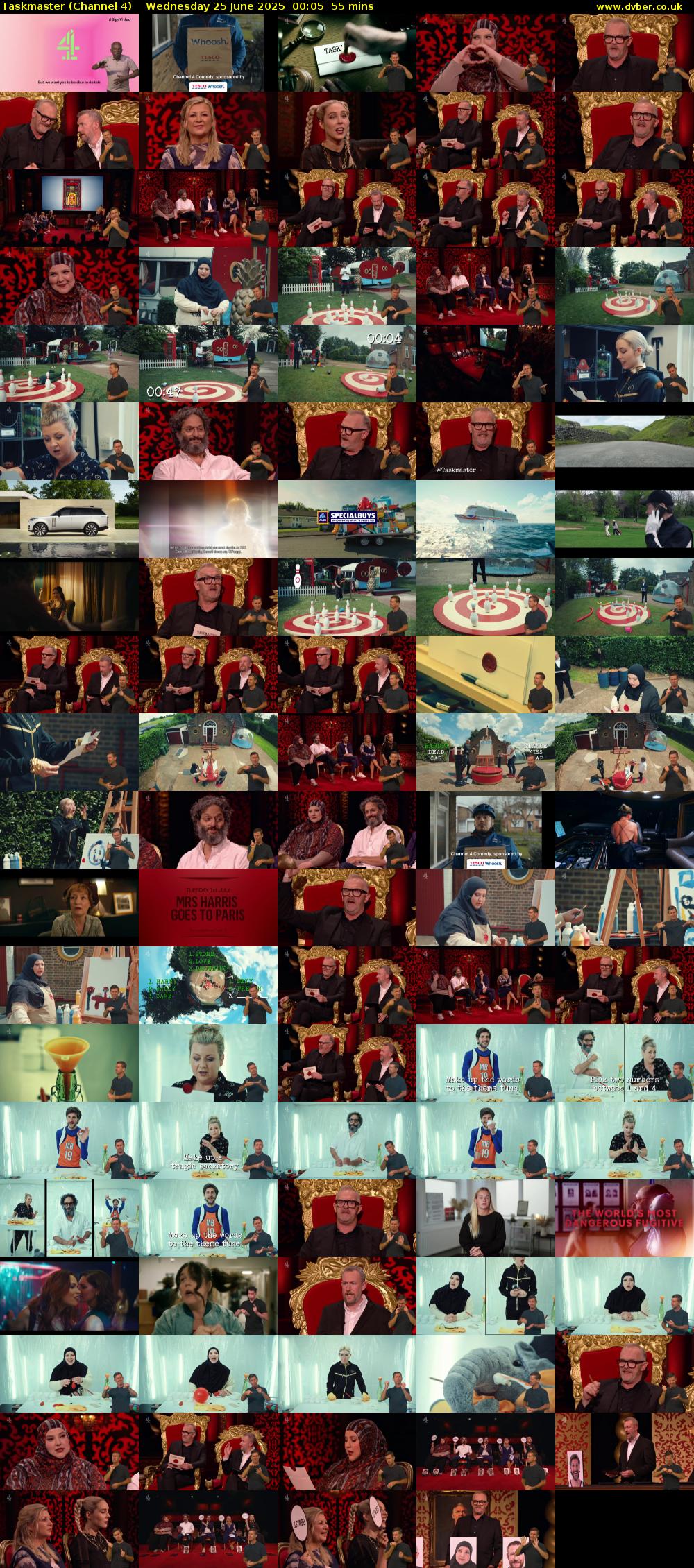 Taskmaster (Channel 4) Wednesday 25 June 2025 00:05 - 01:00