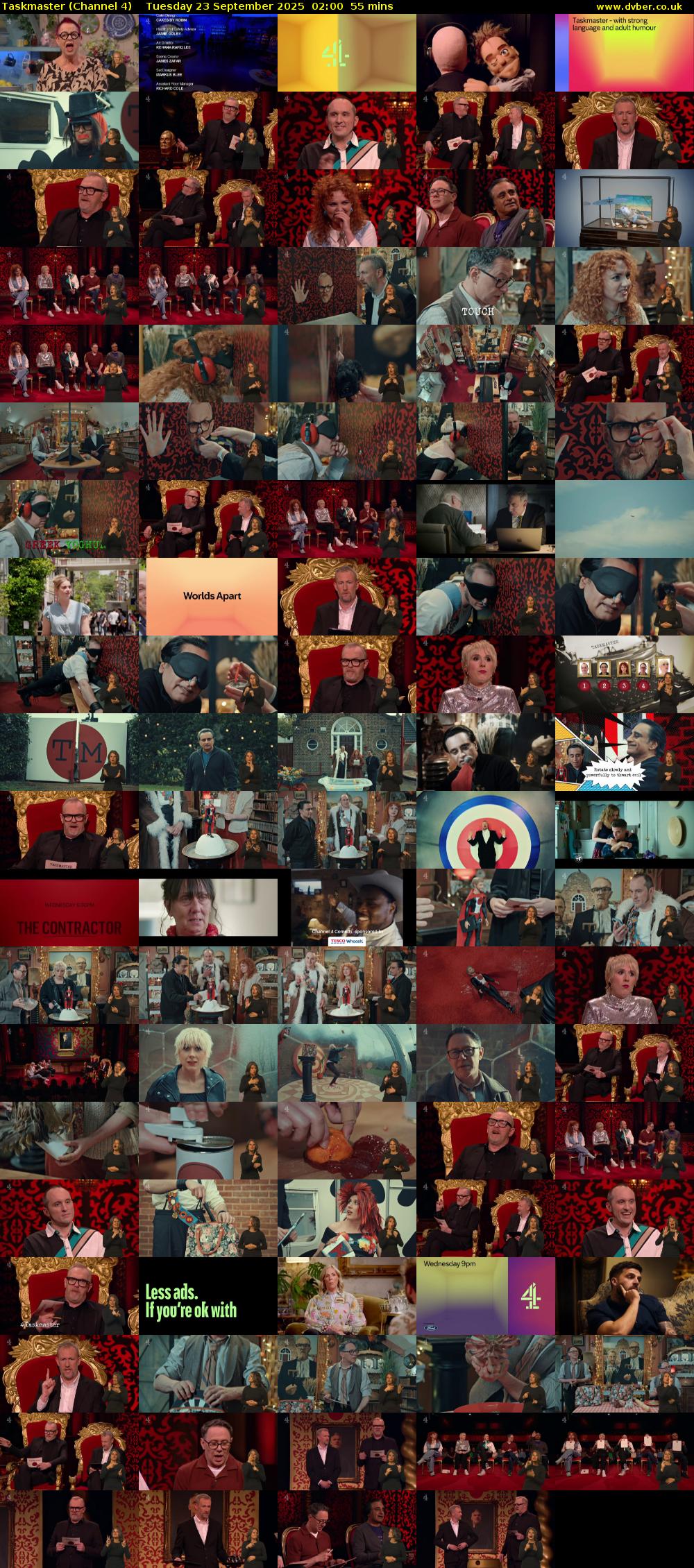 Taskmaster (Channel 4) Tuesday 23 September 2025 02:00 - 02:55
