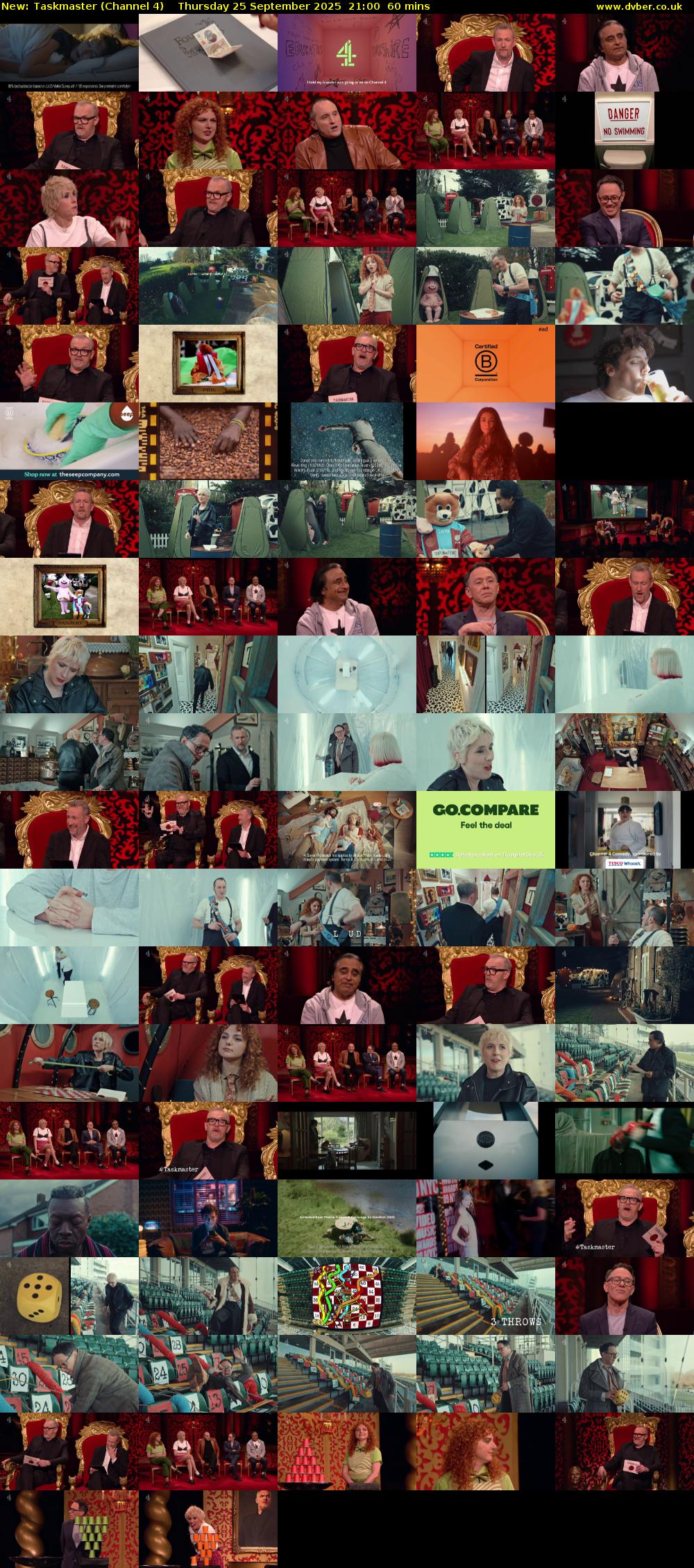 Taskmaster (Channel 4) Thursday 25 September 2025 21:00 - 22:00