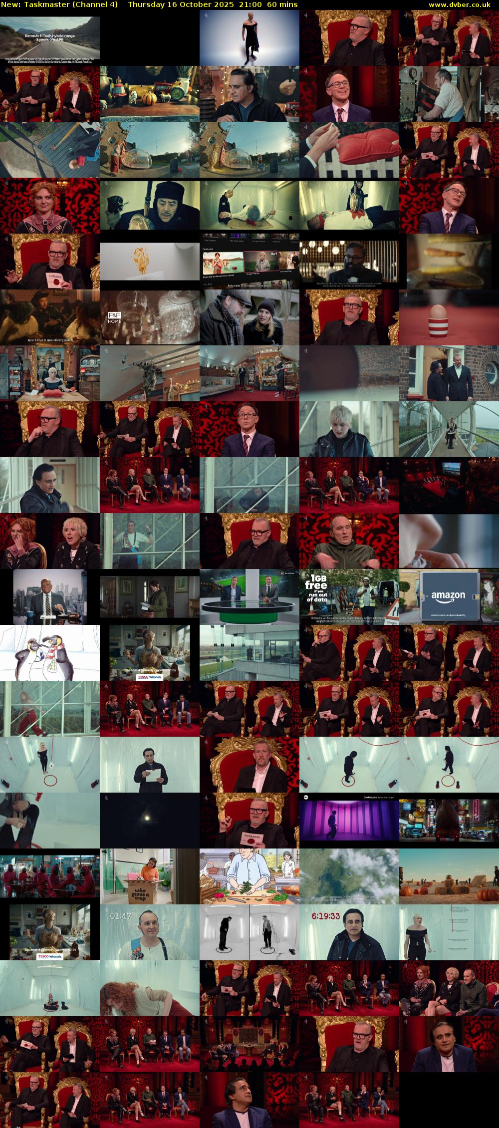 Taskmaster (Channel 4) Thursday 16 October 2025 21:00 - 22:00