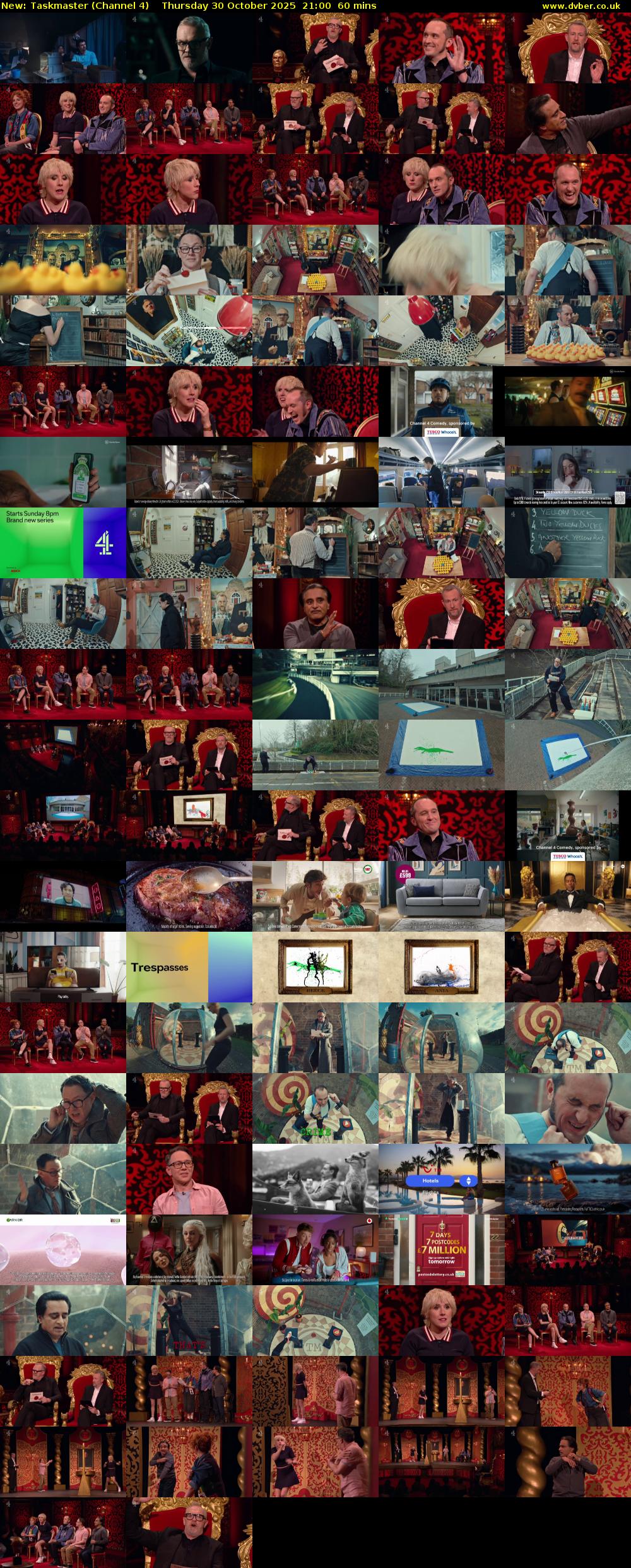 Taskmaster (Channel 4) Thursday 30 October 2025 21:00 - 22:00