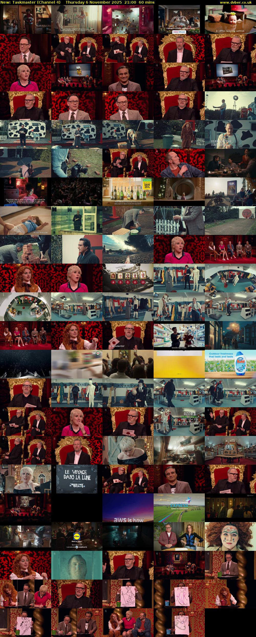 Taskmaster (Channel 4) Thursday 6 November 2025 21:00 - 22:00