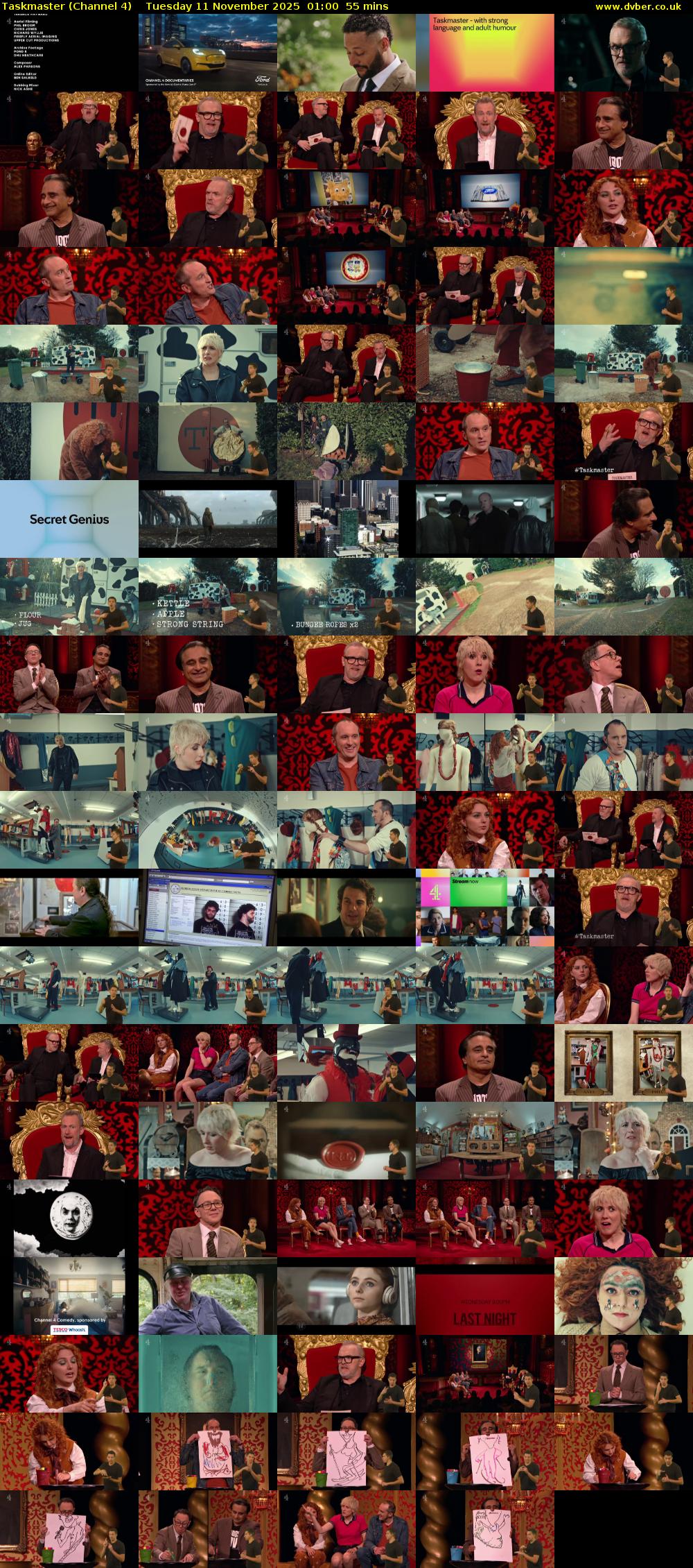 Taskmaster (Channel 4) Tuesday 11 November 2025 01:00 - 01:55