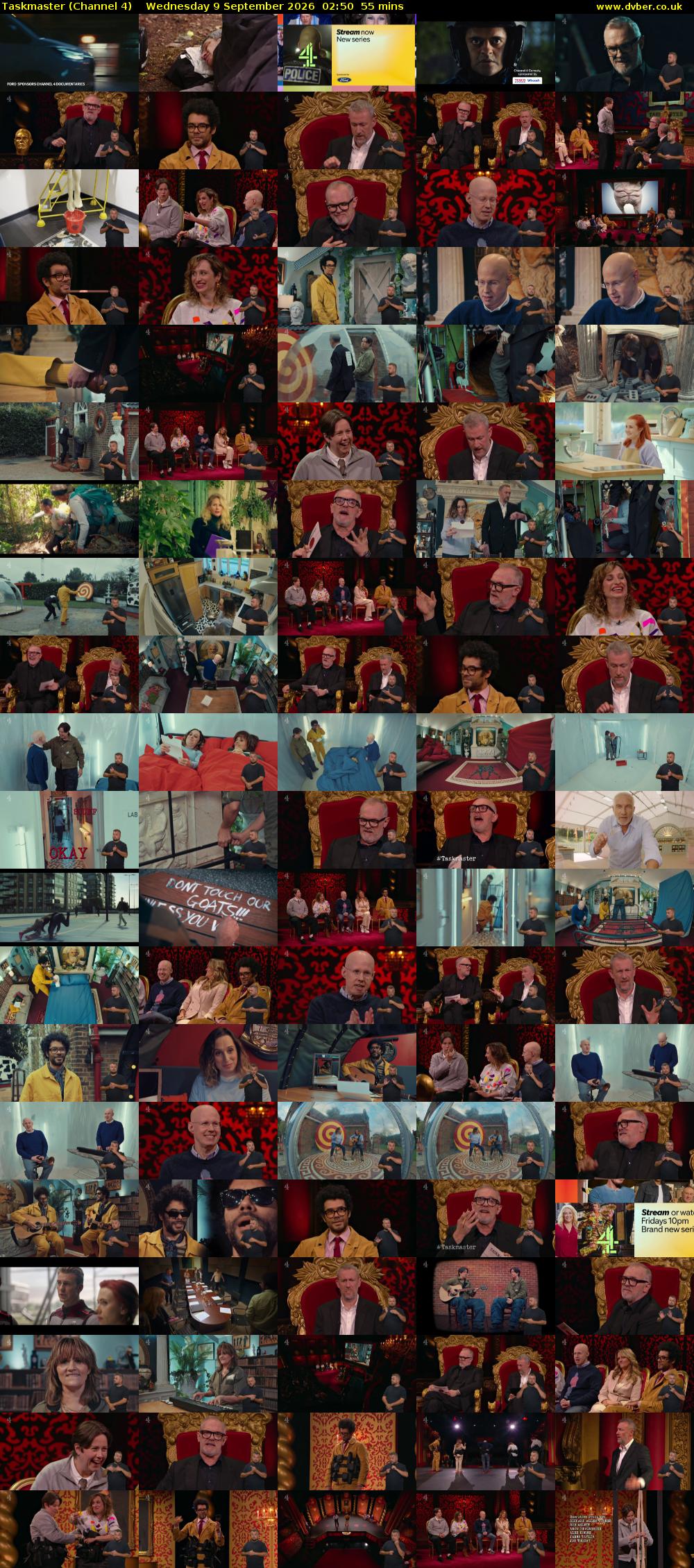 Taskmaster (Channel 4) Wednesday 9 September 2026 02:50 - 03:45