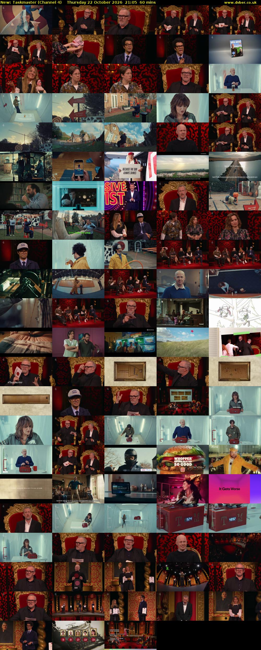 Taskmaster (Channel 4) Thursday 22 October 2026 21:05 - 22:05