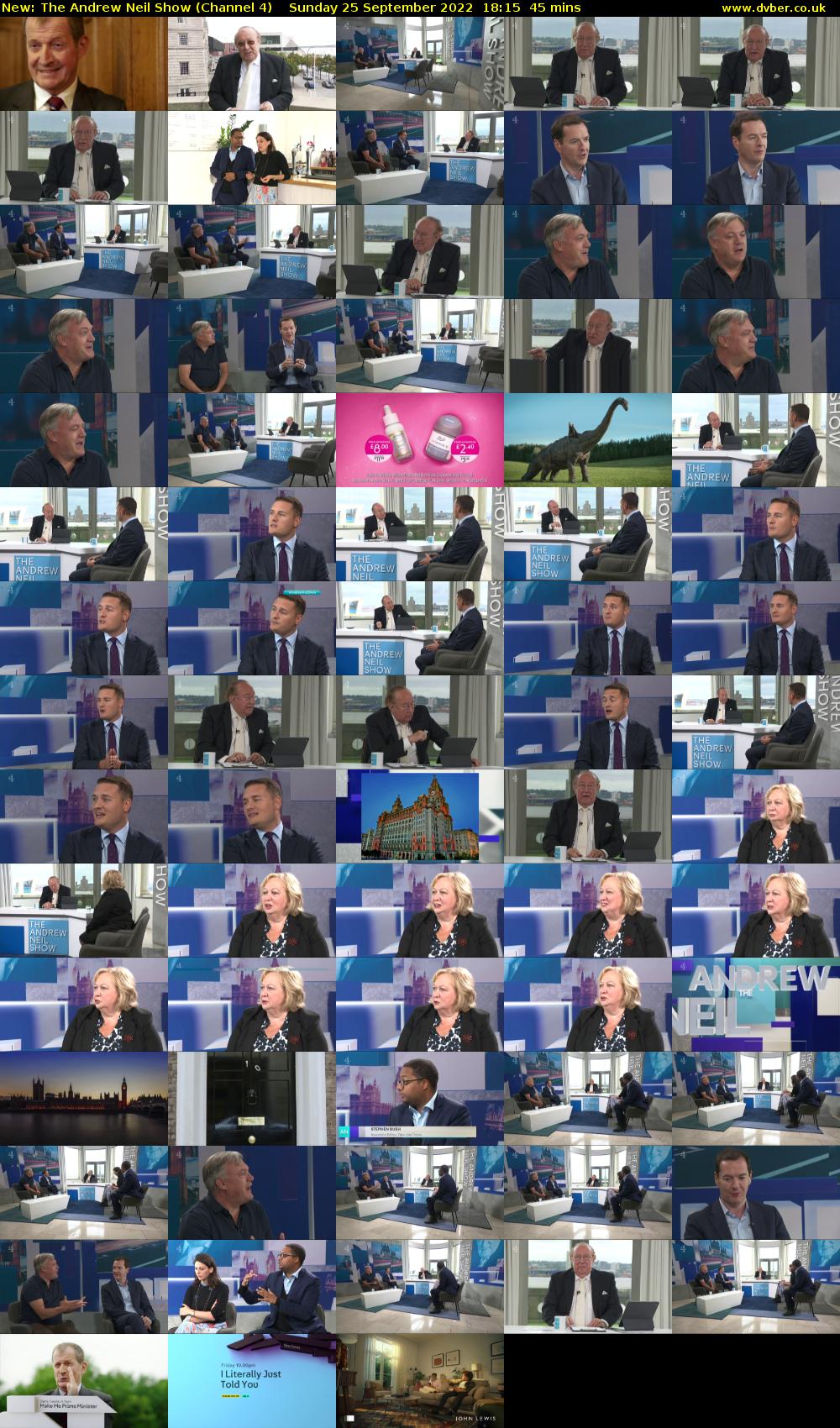 The Andrew Neil Show (Channel 4) Sunday 25 September 2022 18:15 - 19:00
