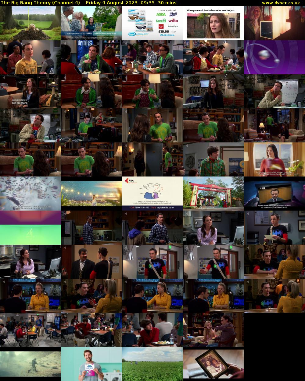 The Big Bang Theory (Channel 4) Friday 4 August 2023 09:35 - 10:05