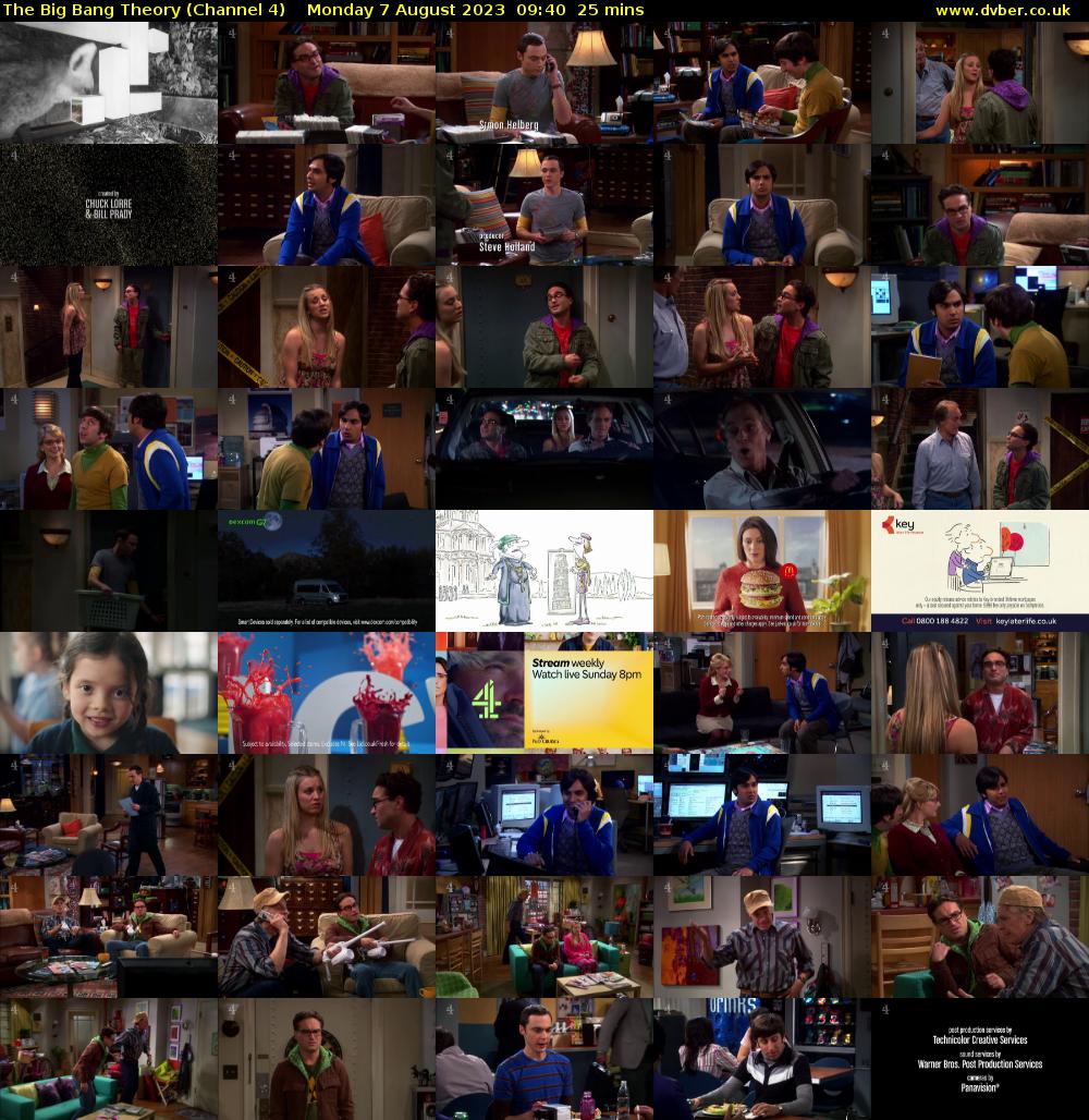 The Big Bang Theory (Channel 4) Monday 7 August 2023 09:40 - 10:05
