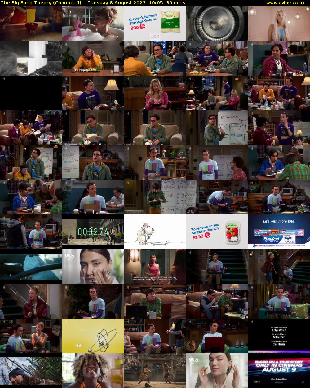 The Big Bang Theory (Channel 4) Tuesday 8 August 2023 10:05 - 10:35