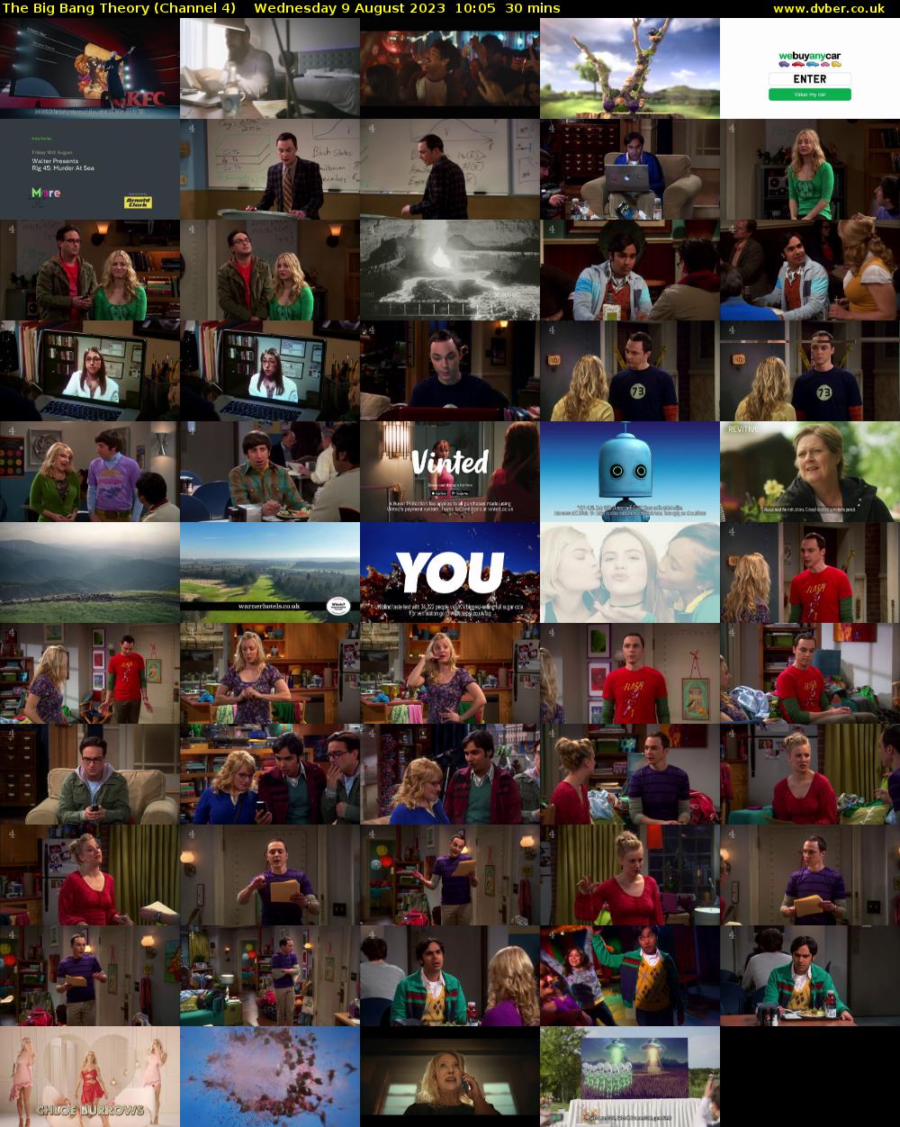 The Big Bang Theory (Channel 4) Wednesday 9 August 2023 10:05 - 10:35