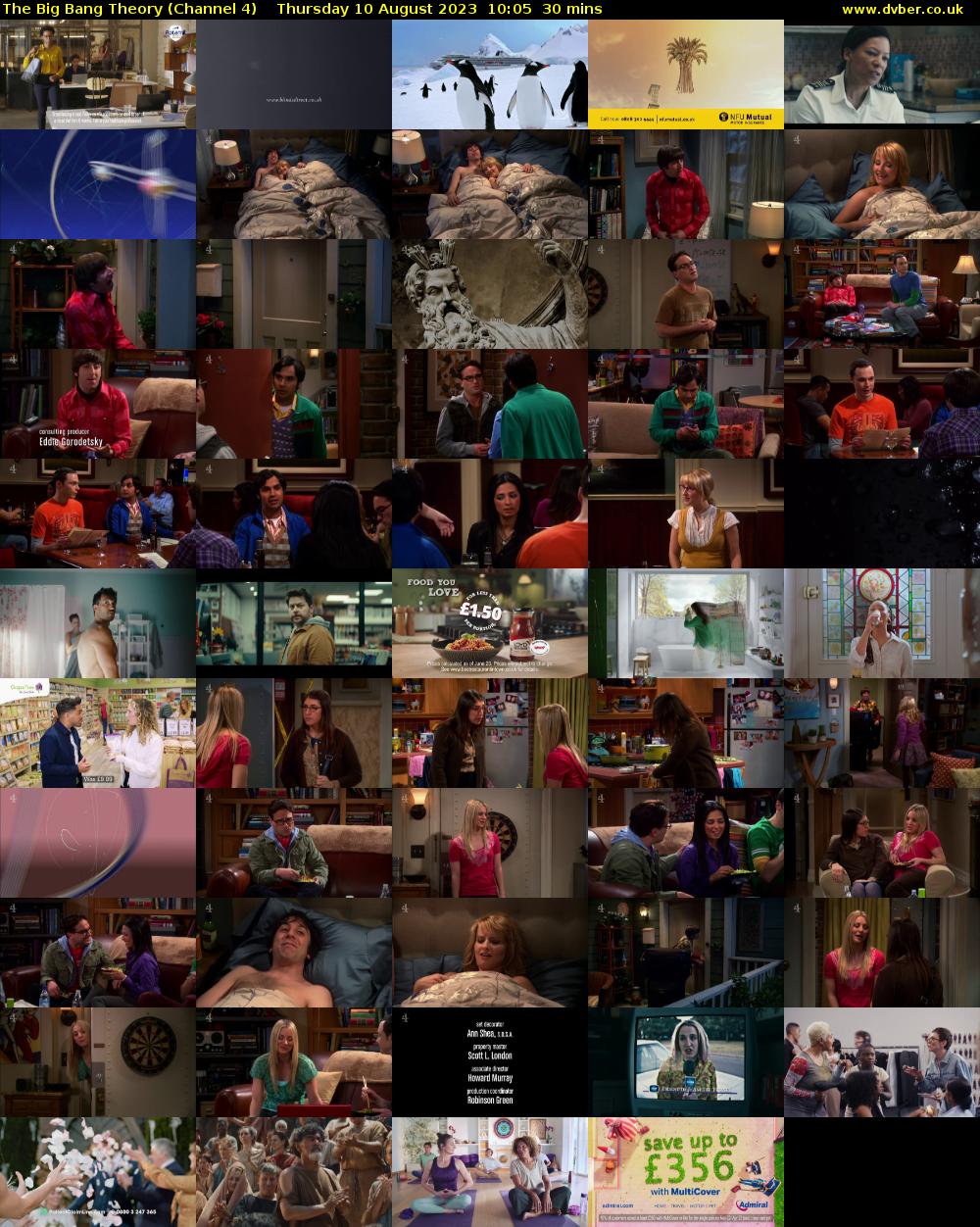 The Big Bang Theory (Channel 4) Thursday 10 August 2023 10:05 - 10:35