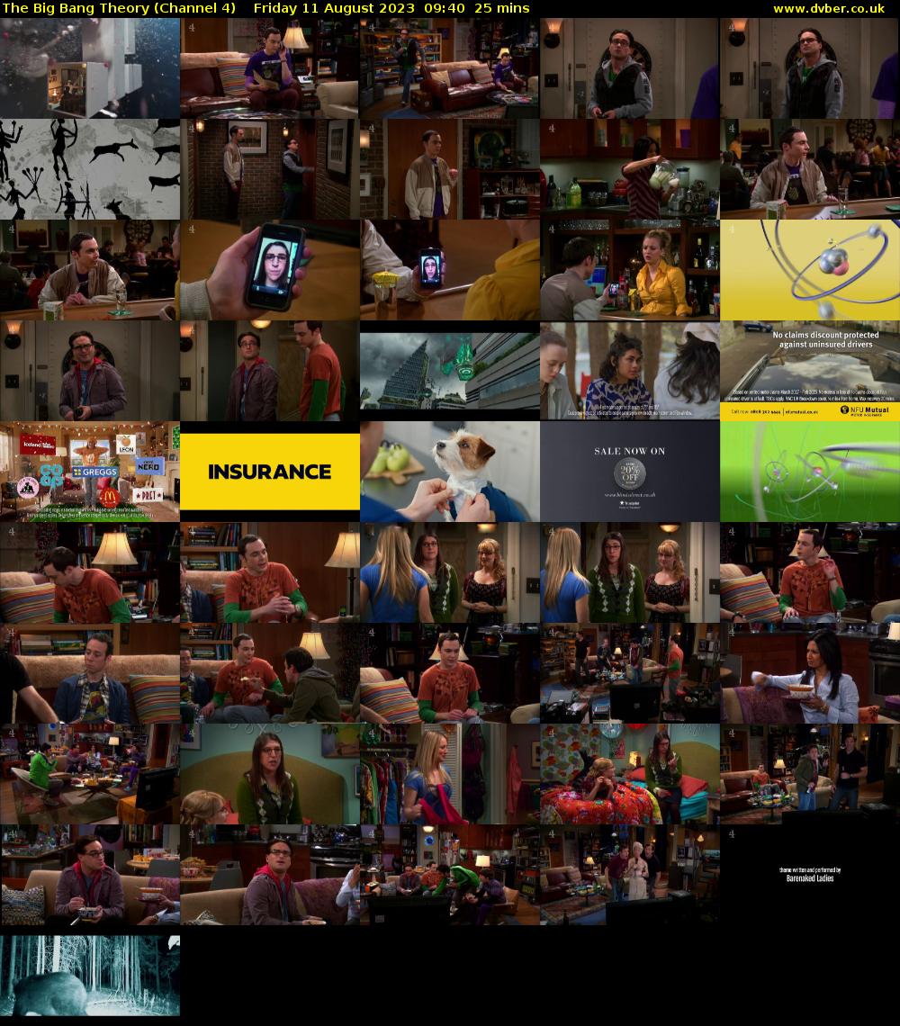The Big Bang Theory (Channel 4) Friday 11 August 2023 09:40 - 10:05