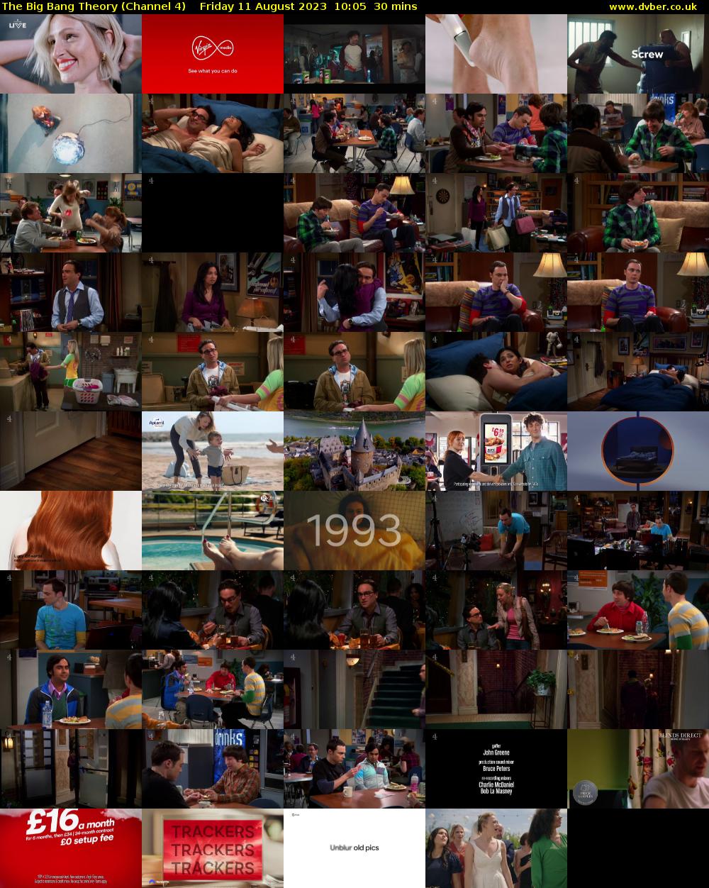 The Big Bang Theory (Channel 4) Friday 11 August 2023 10:05 - 10:35