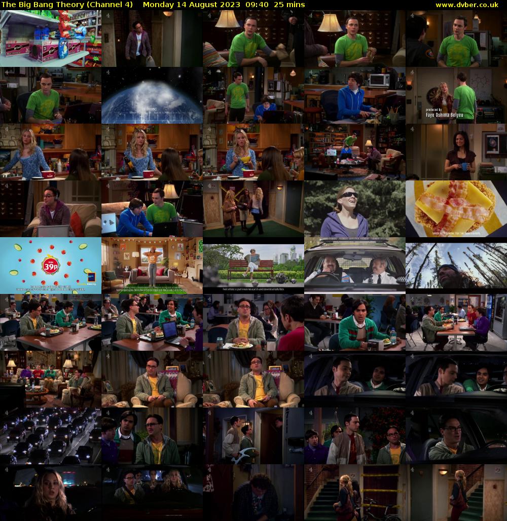 The Big Bang Theory (Channel 4) Monday 14 August 2023 09:40 - 10:05