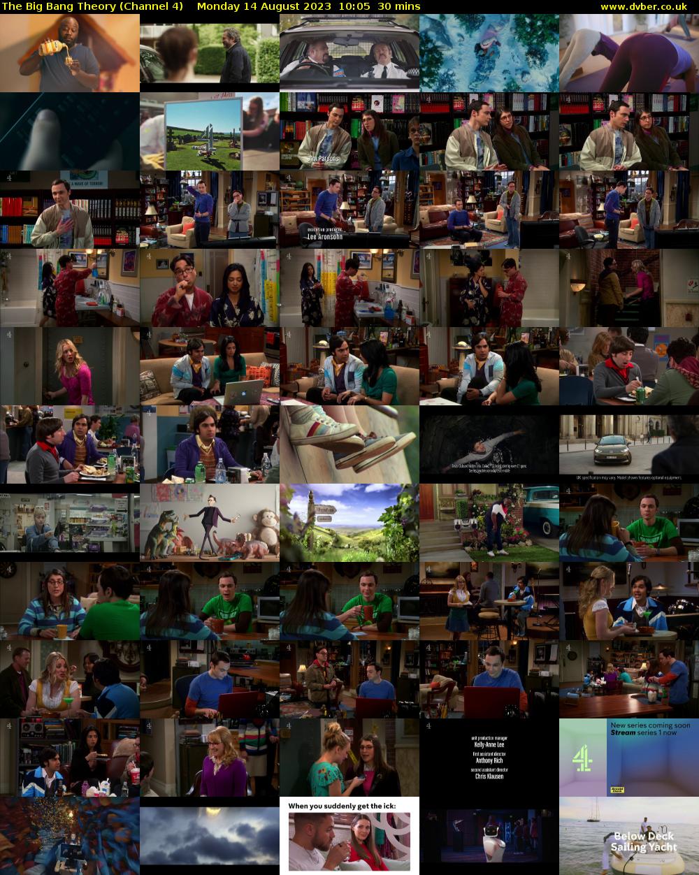 The Big Bang Theory (Channel 4) Monday 14 August 2023 10:05 - 10:35