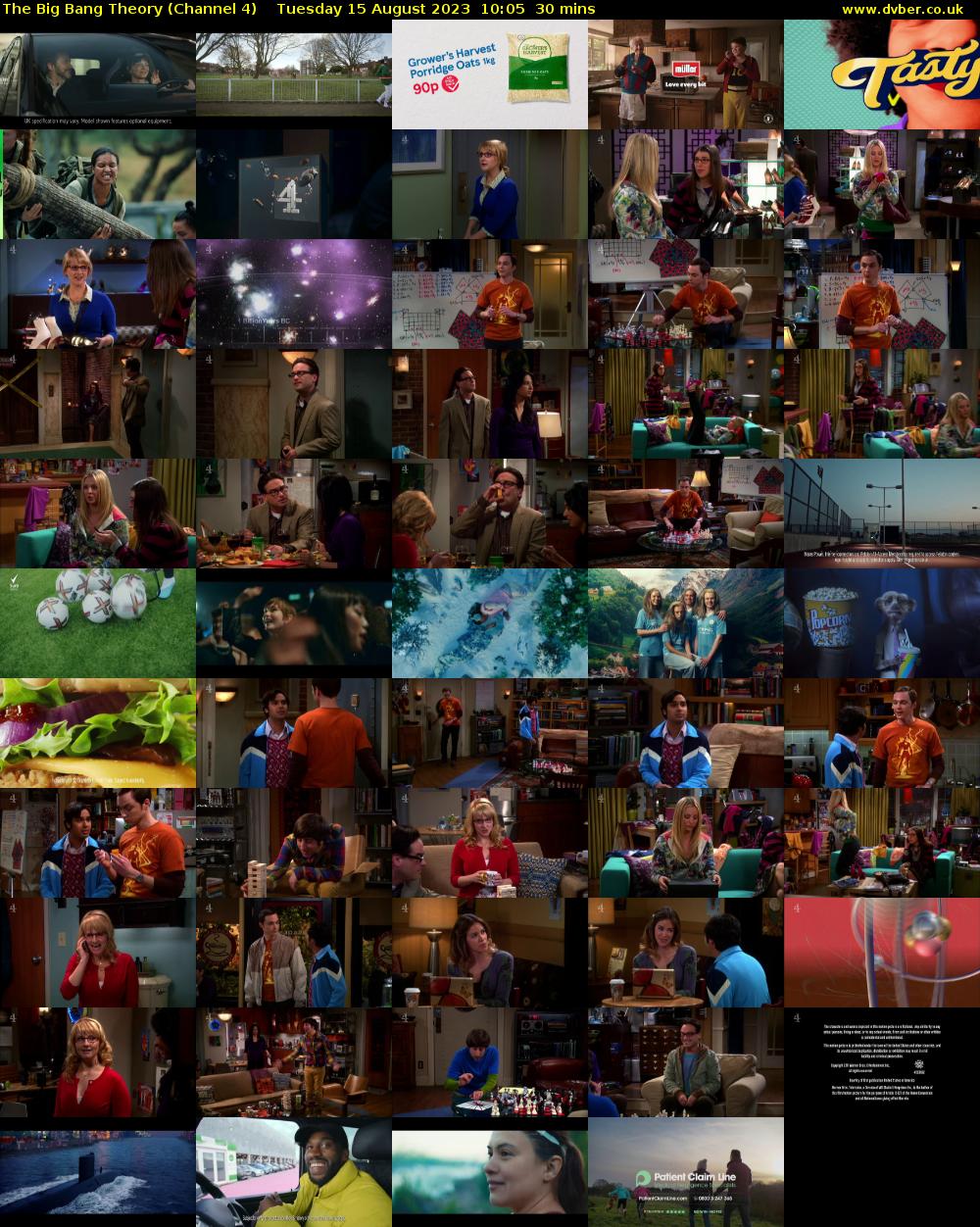 The Big Bang Theory (Channel 4) Tuesday 15 August 2023 10:05 - 10:35