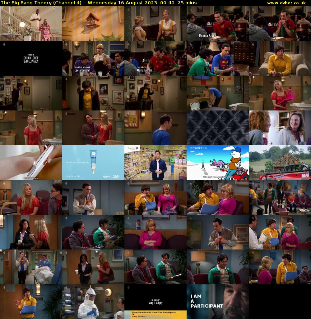 The Big Bang Theory (Channel 4) Wednesday 16 August 2023 09:40 - 10:05