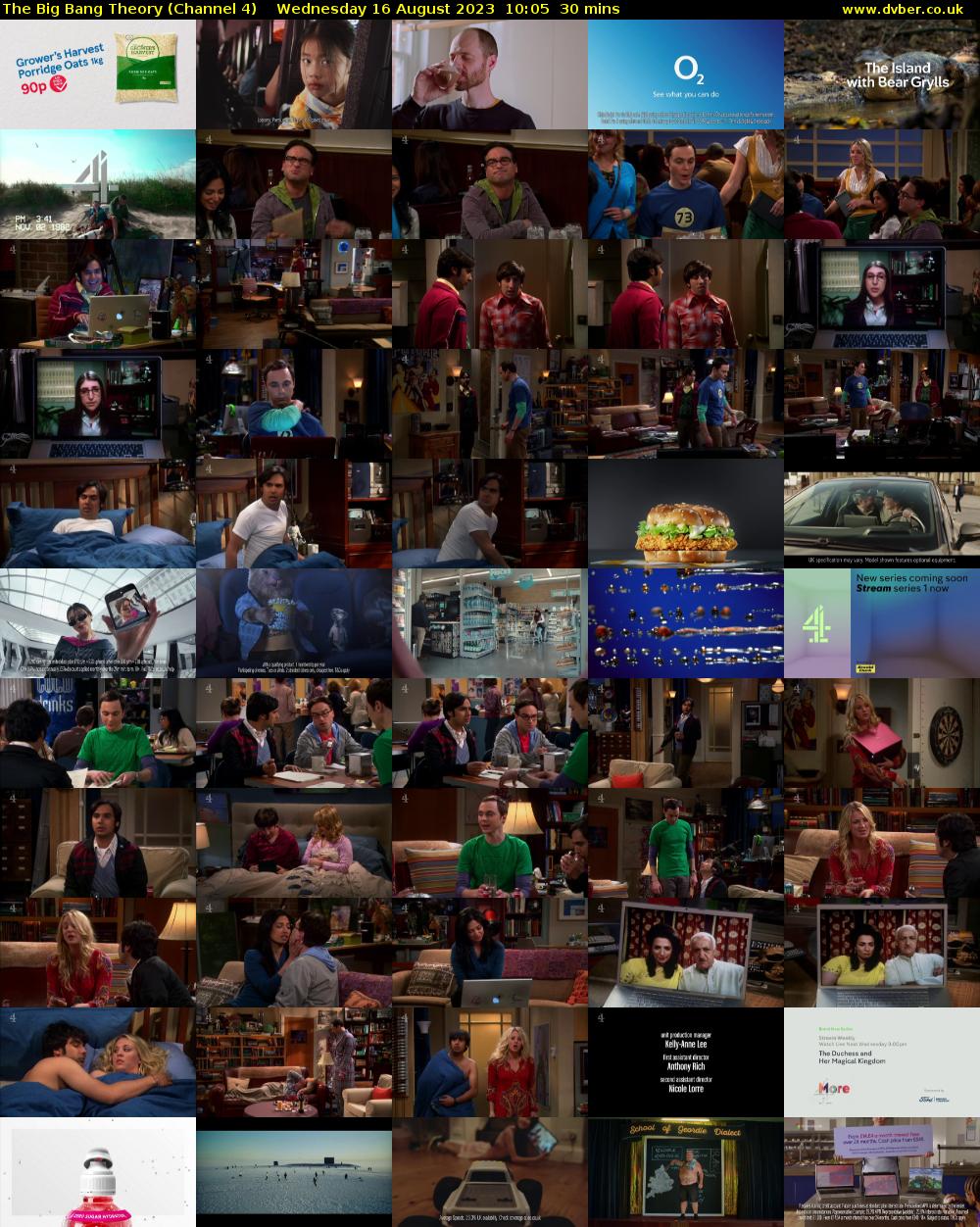 The Big Bang Theory (Channel 4) Wednesday 16 August 2023 10:05 - 10:35