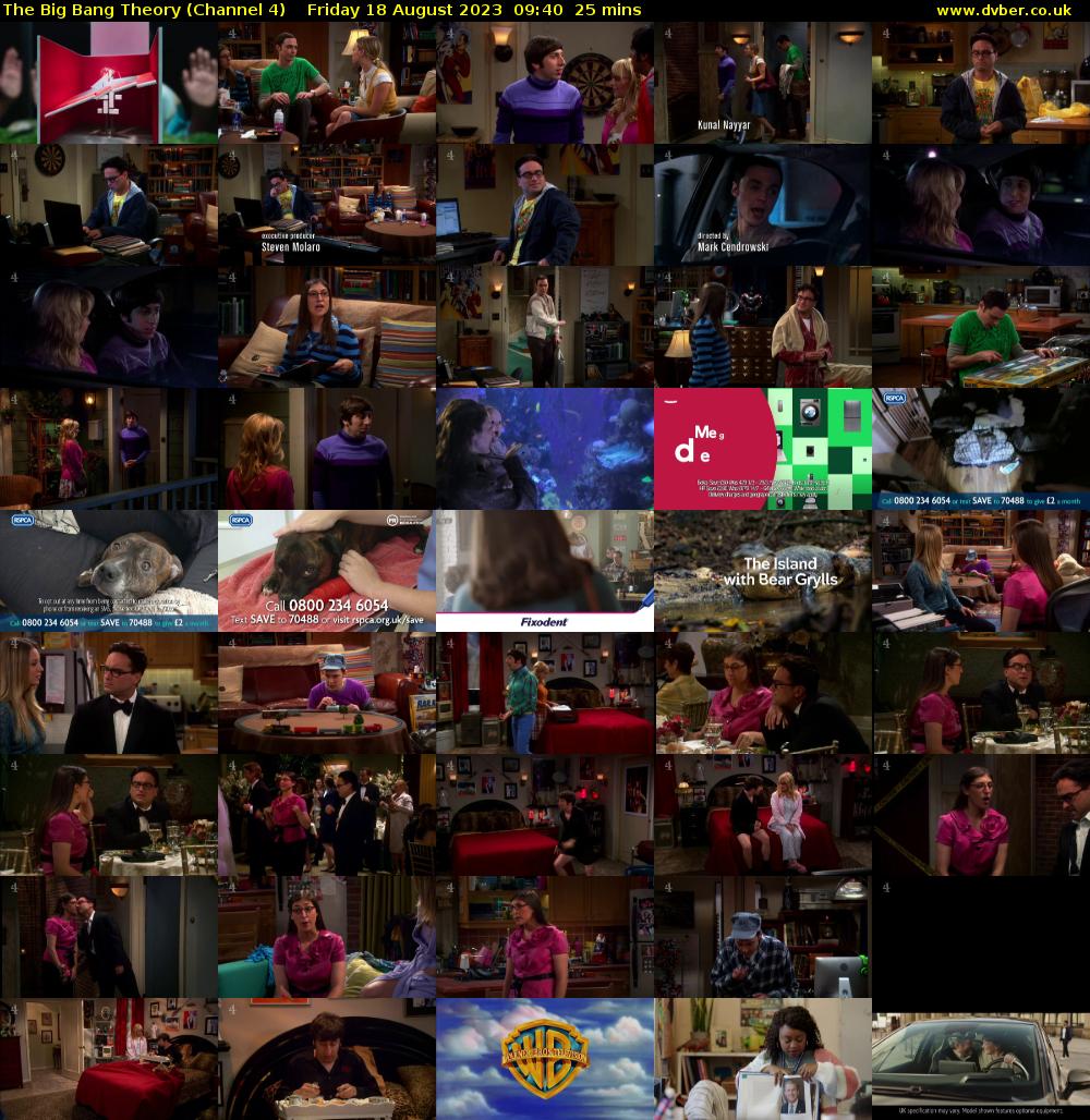 The Big Bang Theory (Channel 4) Friday 18 August 2023 09:40 - 10:05
