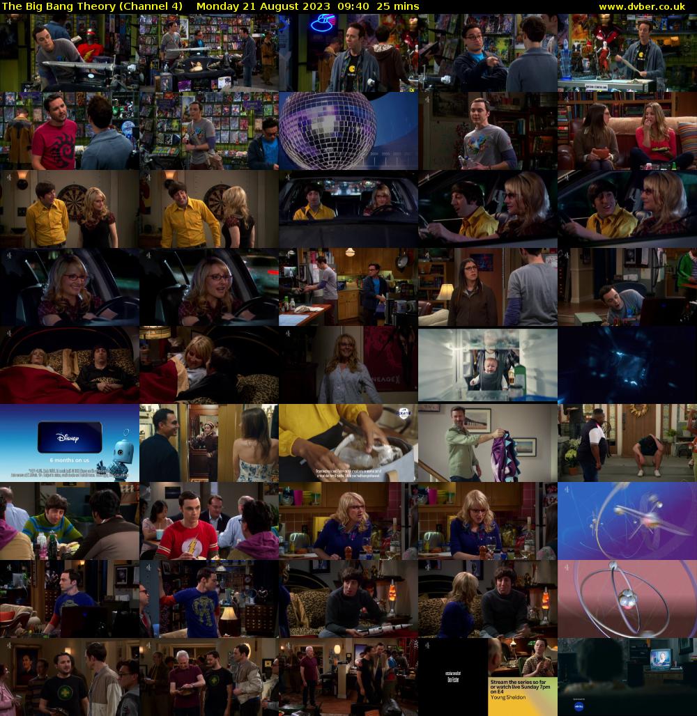 The Big Bang Theory (Channel 4) Monday 21 August 2023 09:40 - 10:05