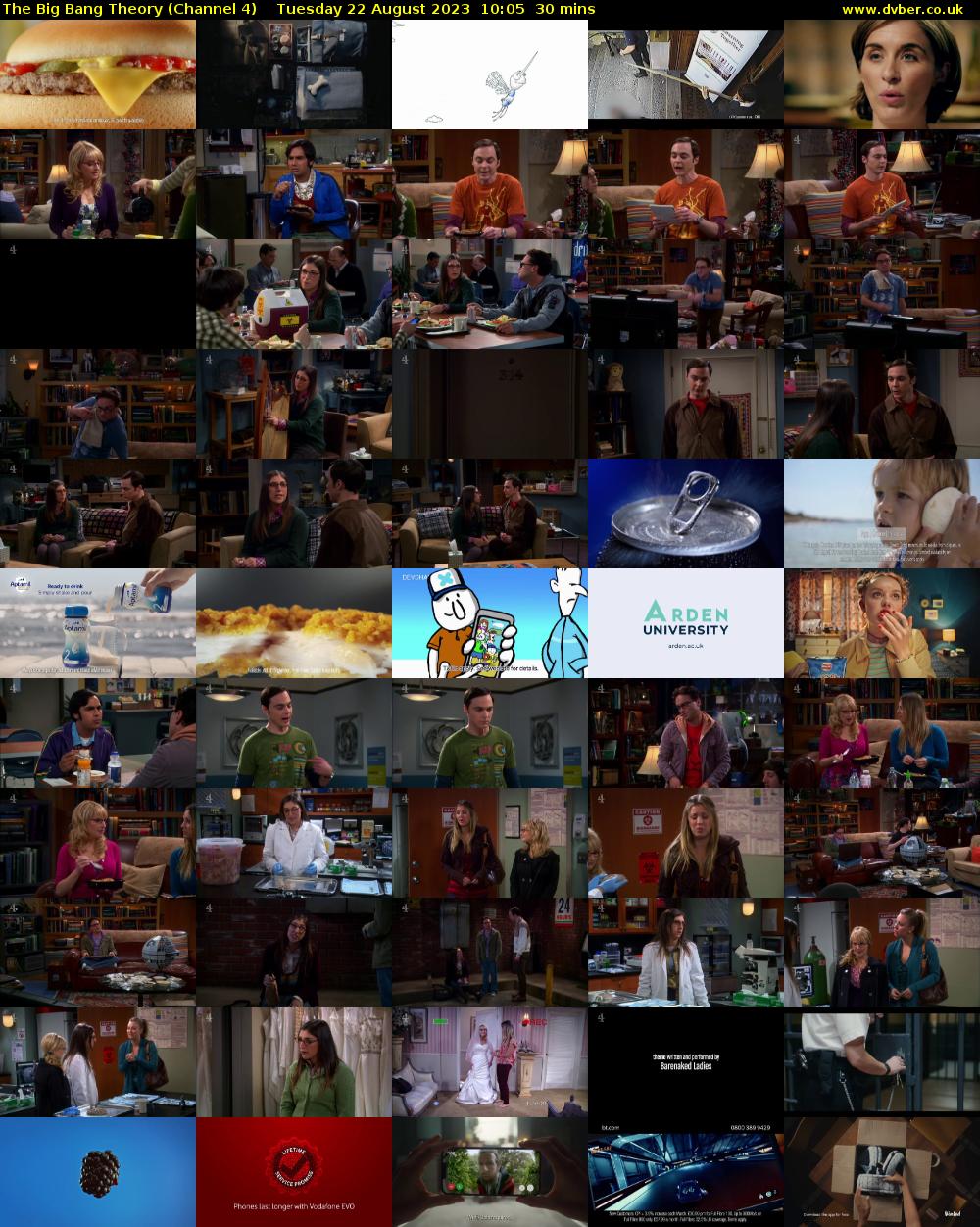 The Big Bang Theory (Channel 4) Tuesday 22 August 2023 10:05 - 10:35
