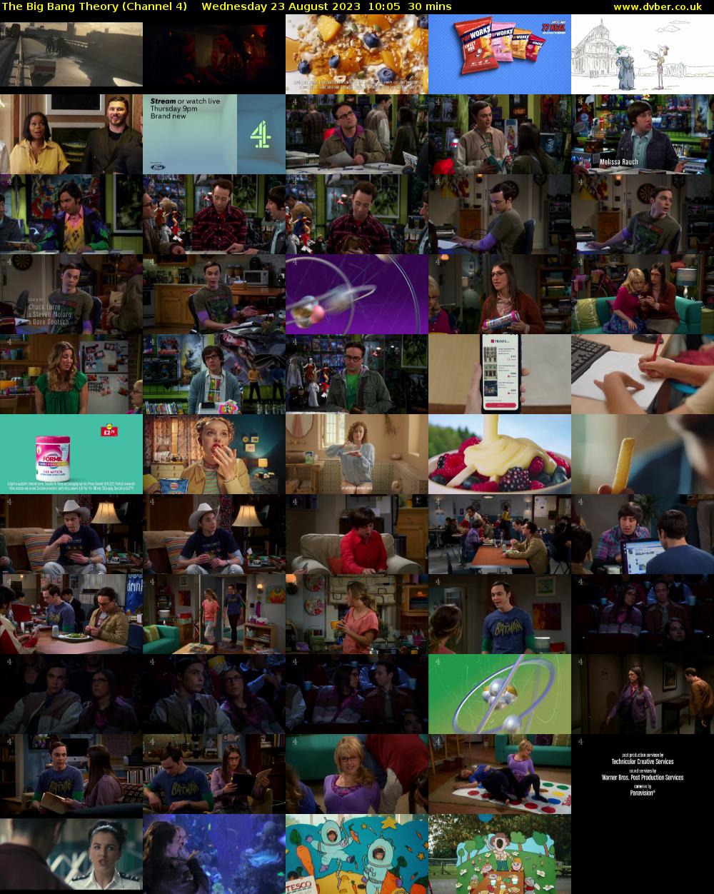The Big Bang Theory (Channel 4) Wednesday 23 August 2023 10:05 - 10:35