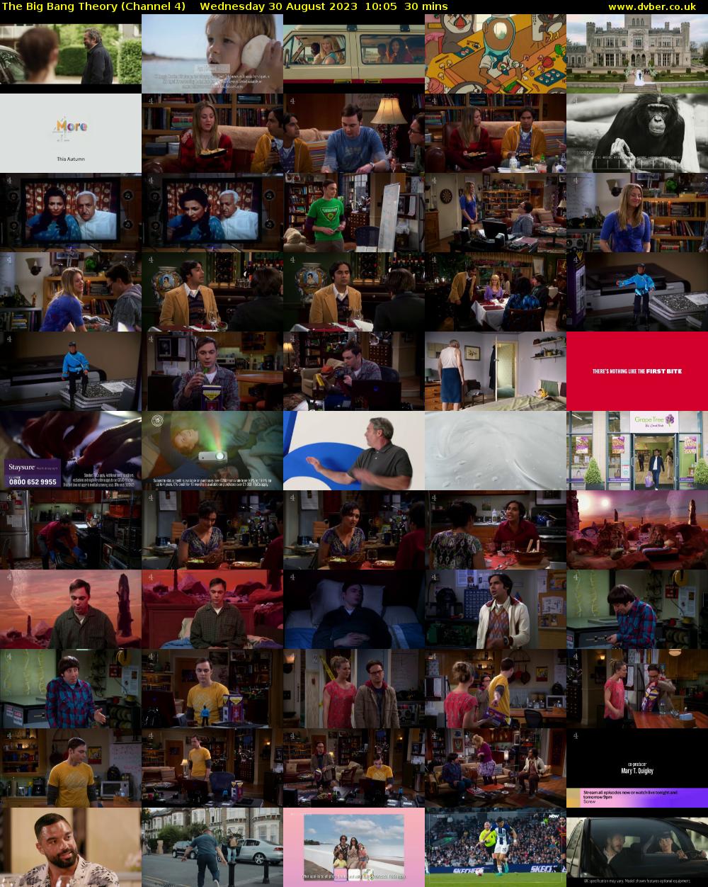 The Big Bang Theory (Channel 4) Wednesday 30 August 2023 10:05 - 10:35
